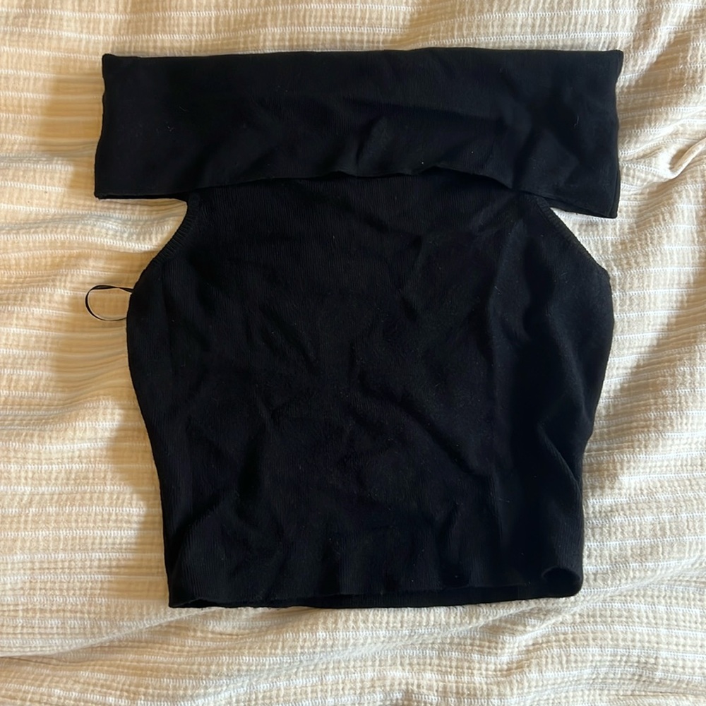 Vici collection off the shoulder black sweater top
